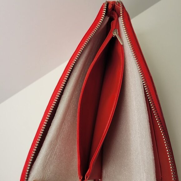 Red Rectangular Rose Motif Clutch Wallet NWOT - Picture 6 of 10